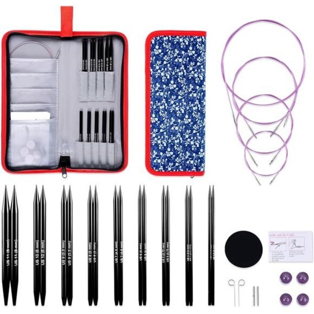 Circular Knitting Needles Set 9 Pairs Interchangeable